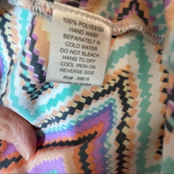 Chevron sorbet colors high low blouse XS - Picture 5 of 7